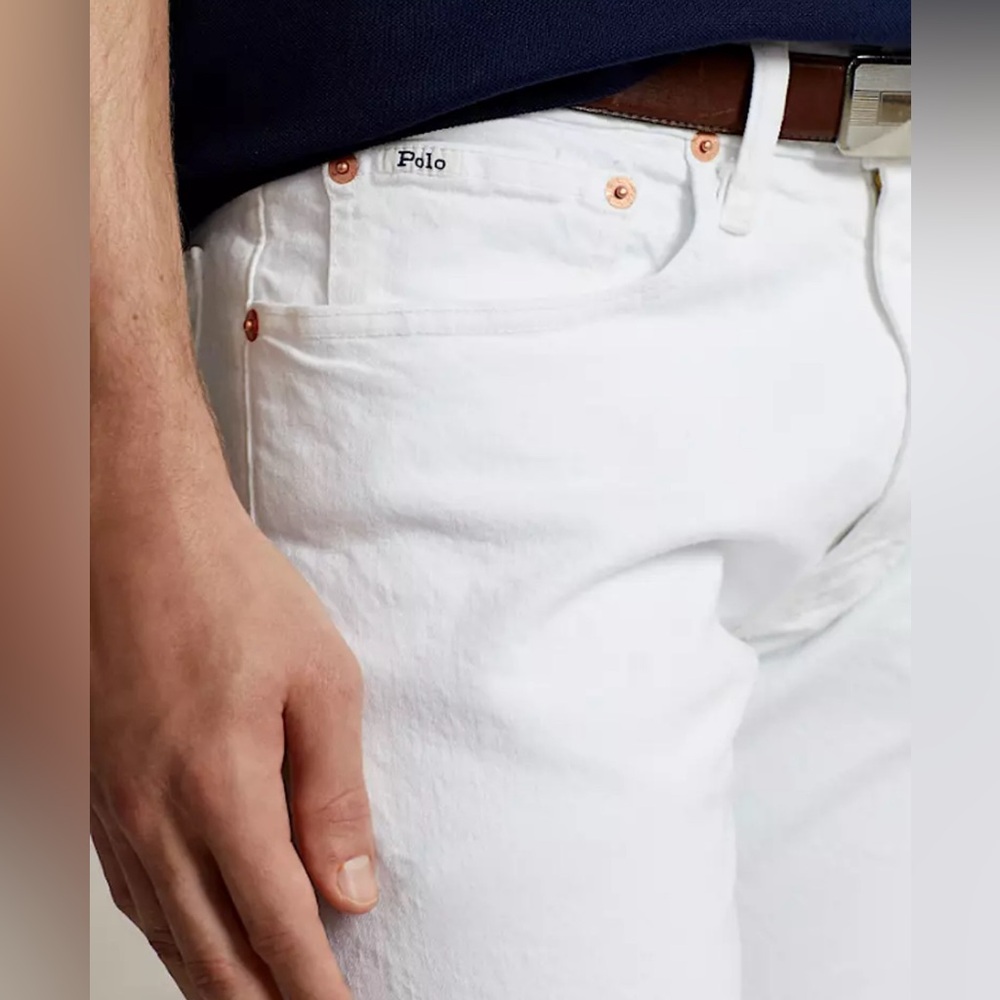 NWT POLO RALPH LAUREN THE VARICK SLIM‎ STRAIGHT Core Replen White Jeans 40X30 - Picture 4 of 15